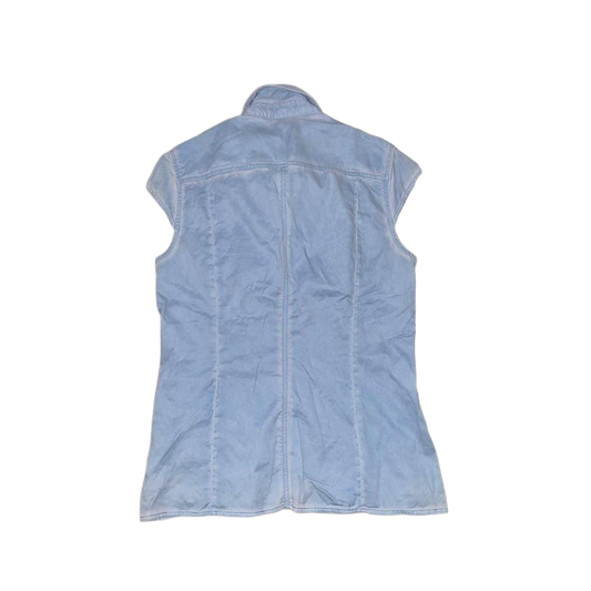 G-Star light wash denim button up fitted top