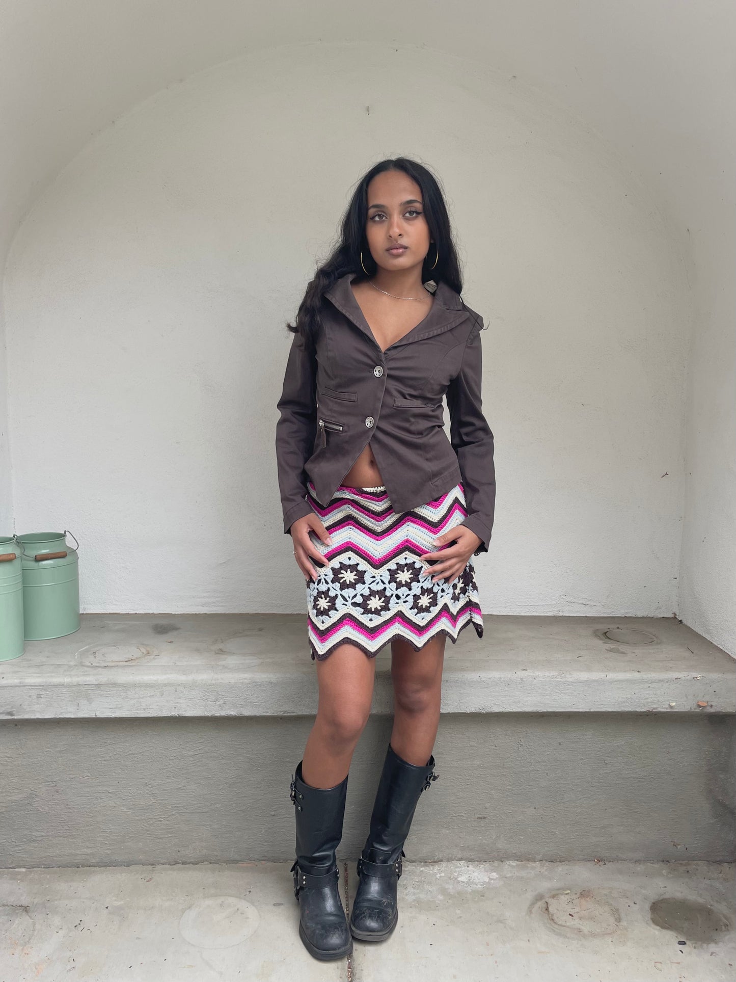 Custo Barcelona crochet mini skirt