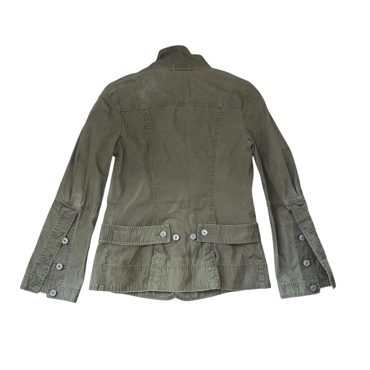 Diesel khaki green asymmetric utilitarian jacket