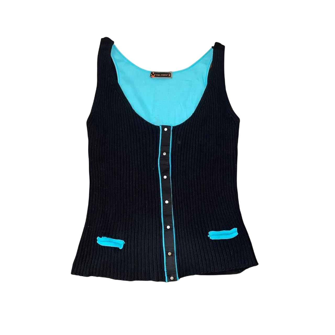 Cop. Copine black ribbed avant garde tank