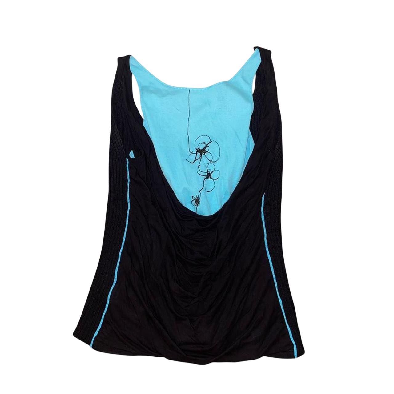 Cop. Copine black ribbed avant garde tank