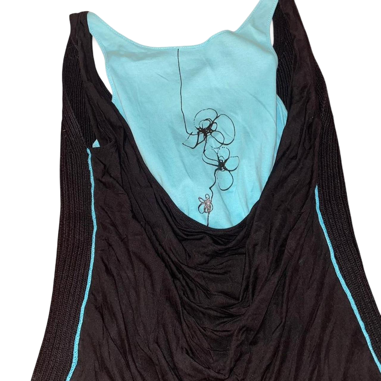 Cop. Copine black ribbed avant garde tank