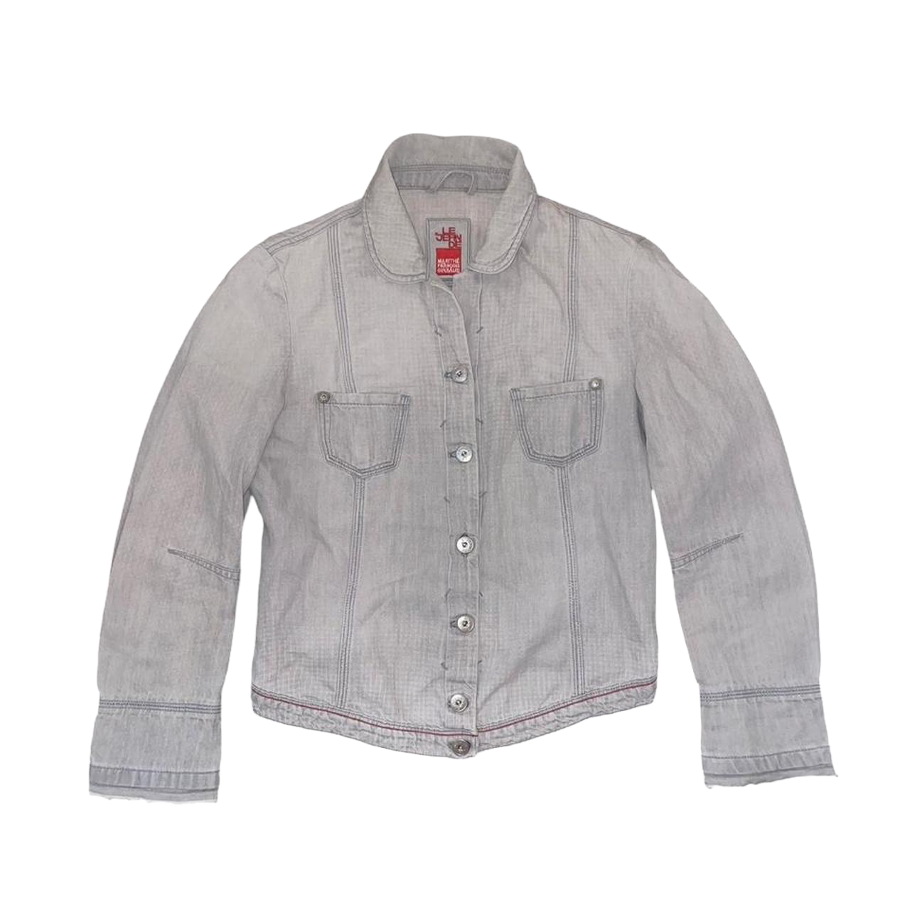 Marithe + Francois Girbaud gray button up jacket