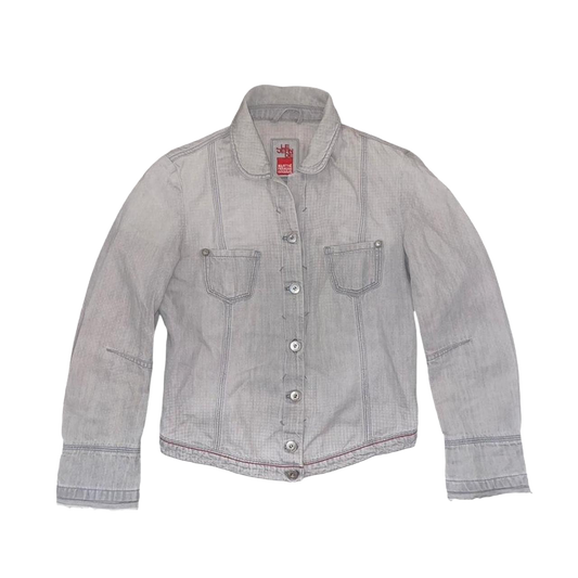 Marithe + Francois Girbaud gray button up jacket