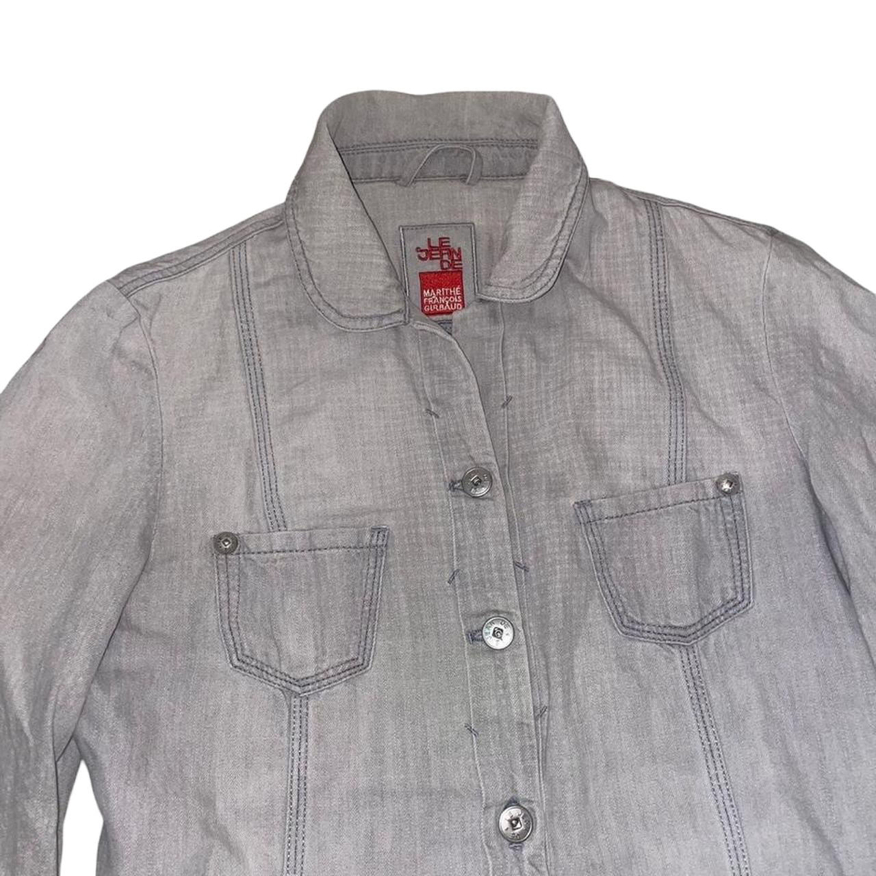 Marithe + Francois Girbaud gray button up jacket