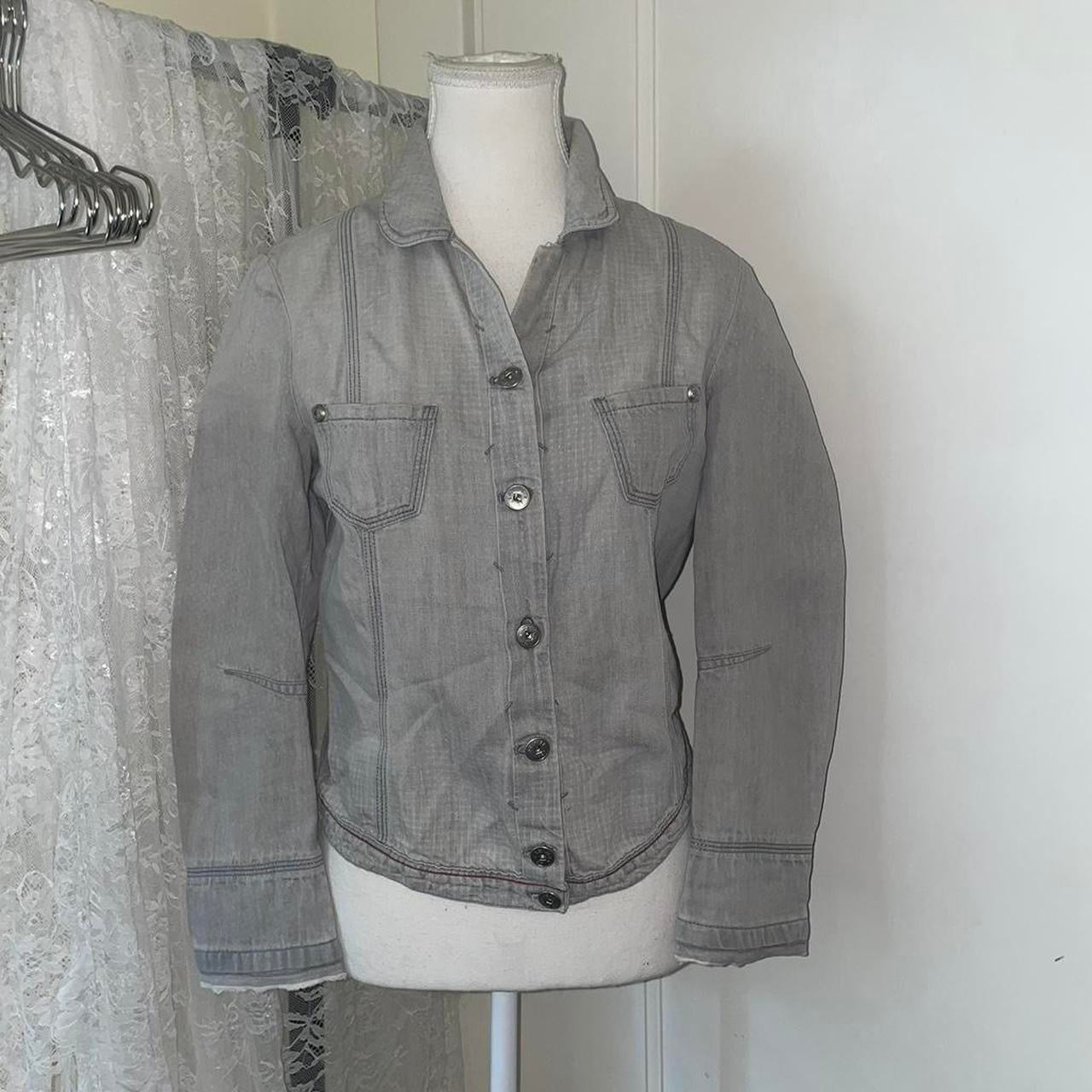 Marithe + Francois Girbaud gray button up jacket
