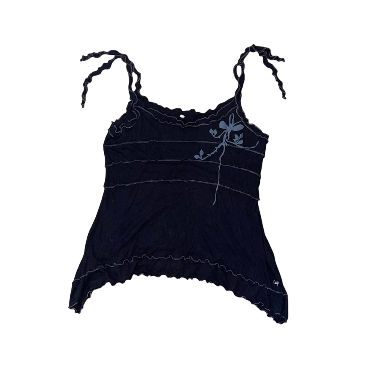 Cop. Copine black graphic subversive cami