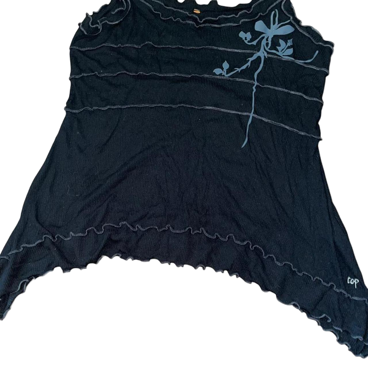 Cop. Copine black graphic subversive cami