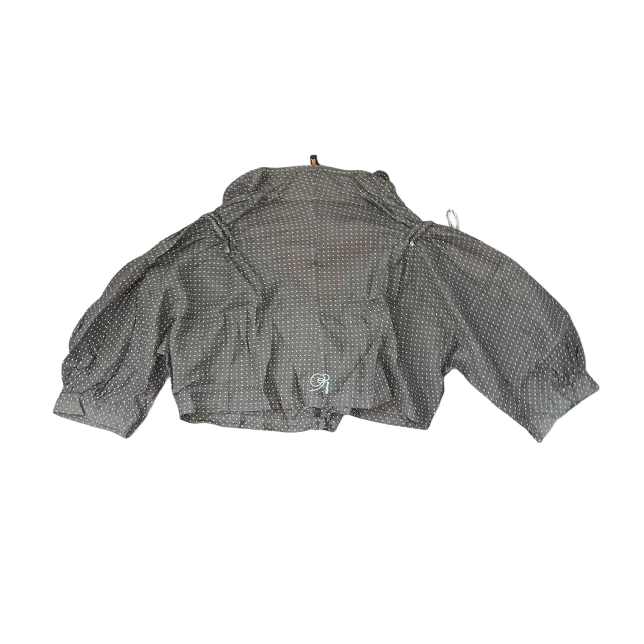 Cop. Copine brown polka dot puff sleeve bolero