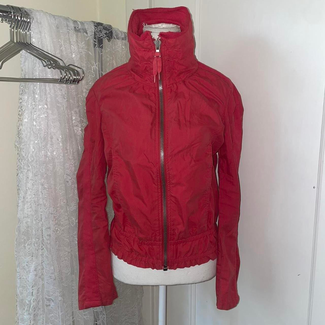 Diesel red embroidered track jacket