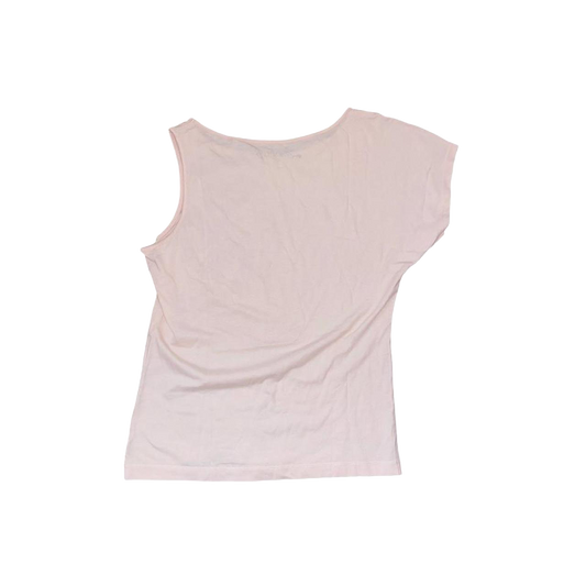 Miss Sixty pale pink flower graphic asymmetric top