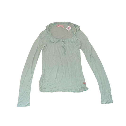 Miss Sixty sheer green collar long sleeve