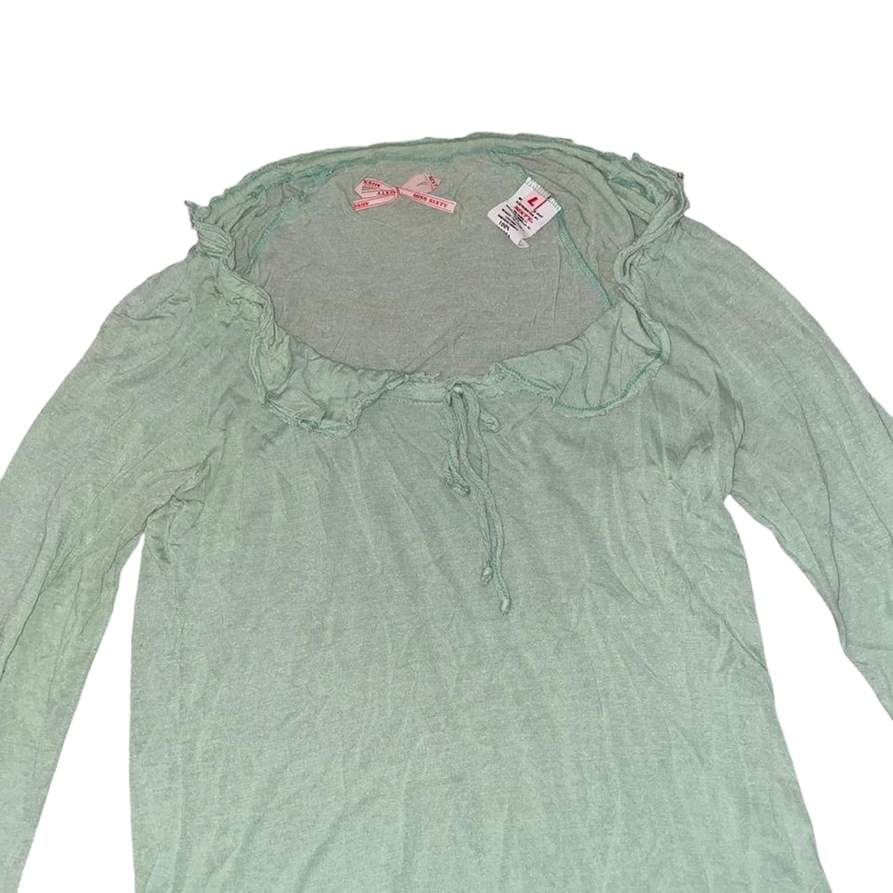 Miss Sixty sheer green collar long sleeve