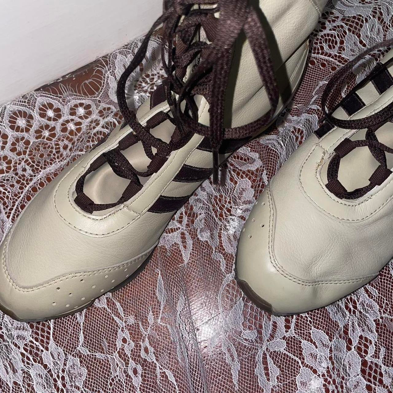 Adidas brown and cream leather lace up boxing boots