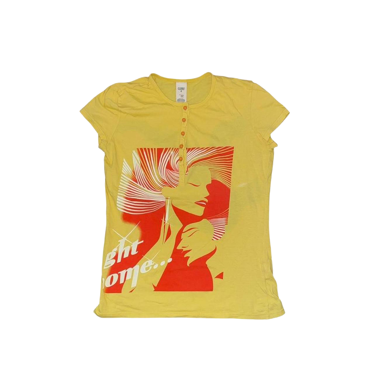 Custo Barcelona yellow graphic button up baby tee