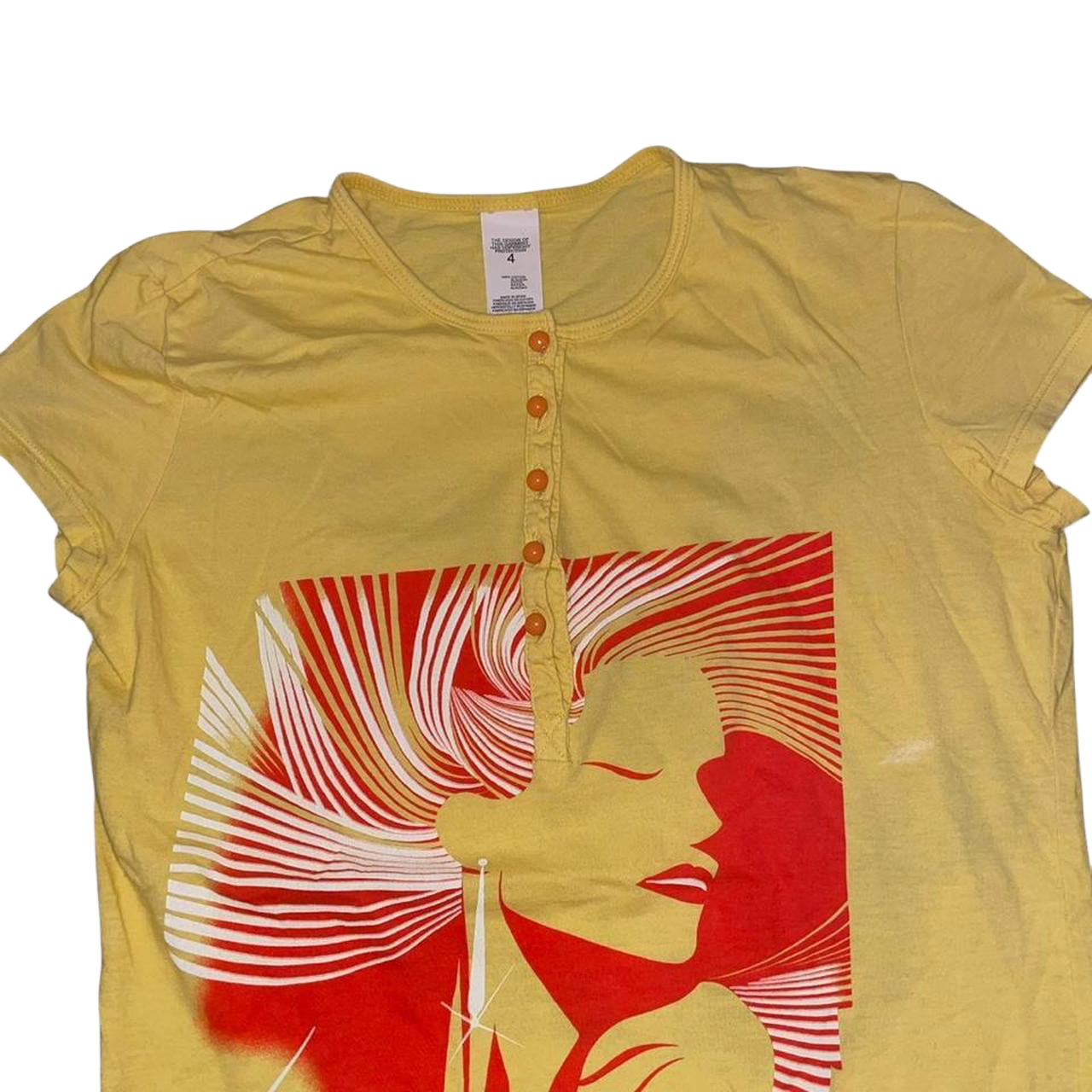 Custo Barcelona yellow graphic button up baby tee