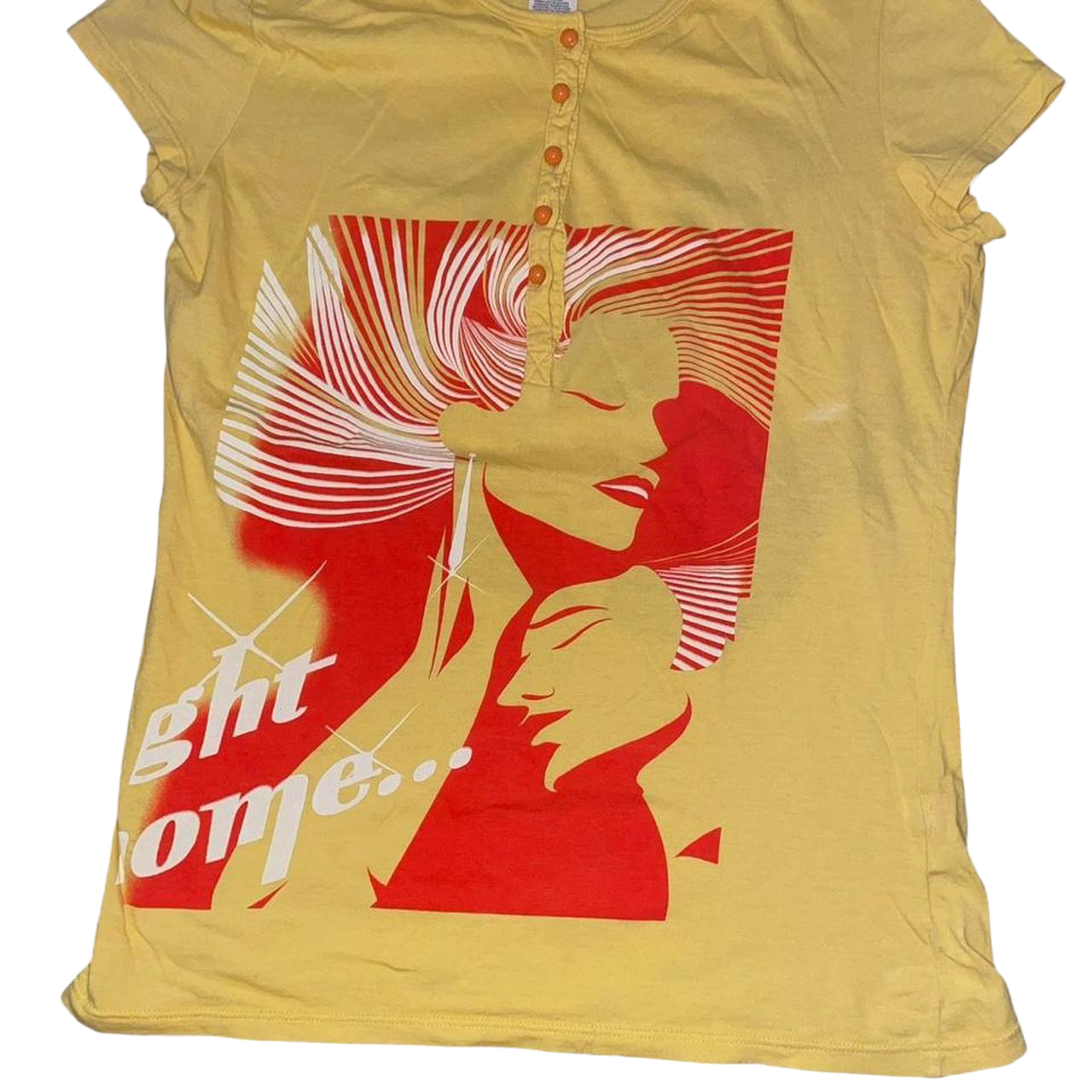 Custo Barcelona yellow graphic button up baby tee