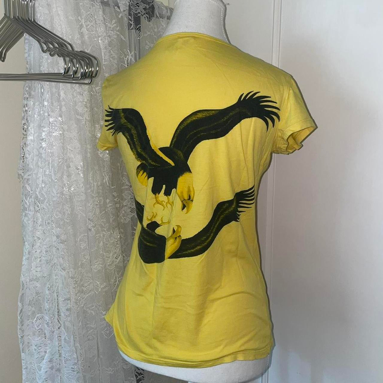 Custo Barcelona yellow graphic button up baby tee