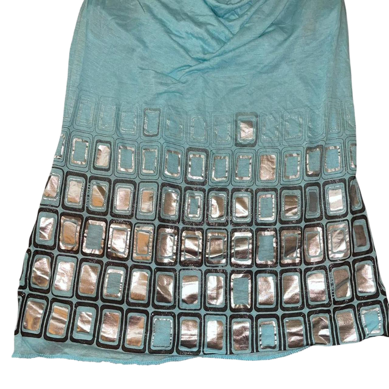 Miss Sixty light blue graphic cowl neck cami