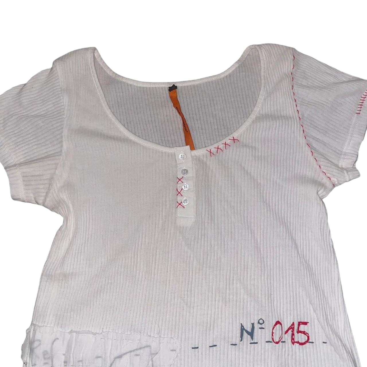 Cop. Copine white ribbed graphic top
