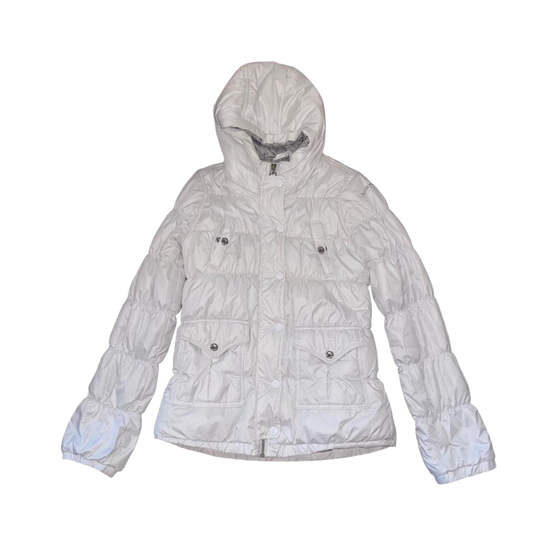 Diesel white puffer hooded jacket