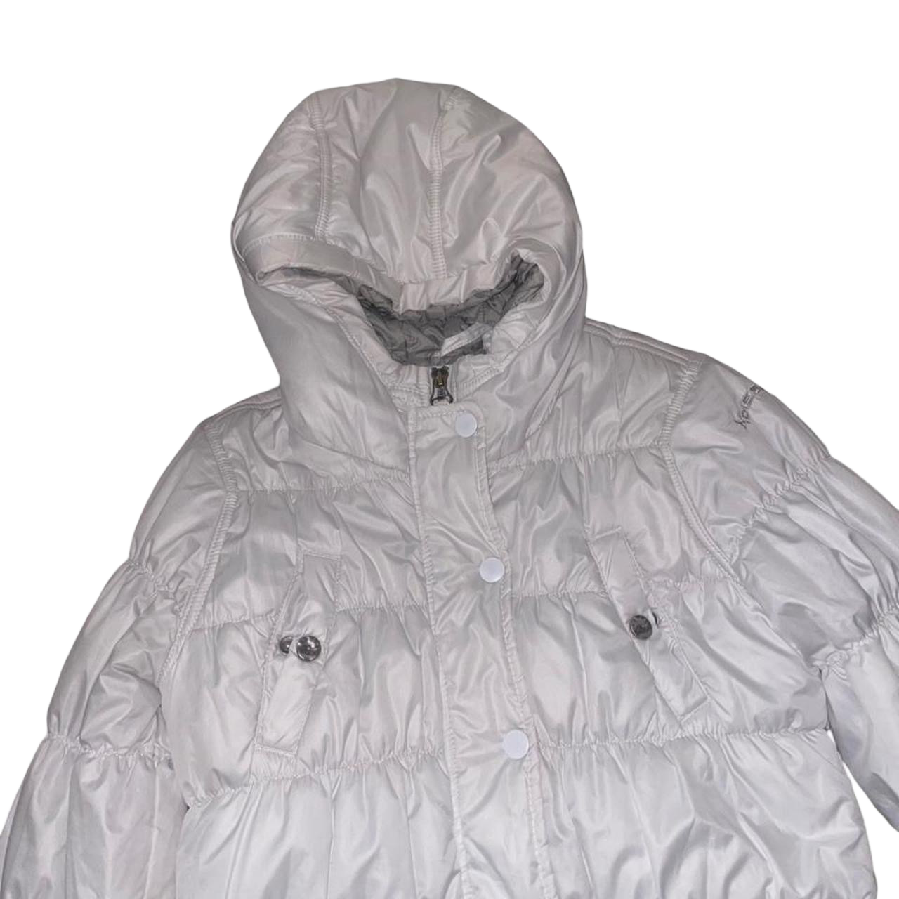 Diesel white puffer hooded jacket