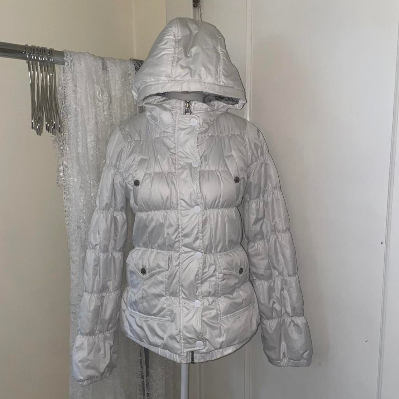 Diesel white puffer hooded jacket
