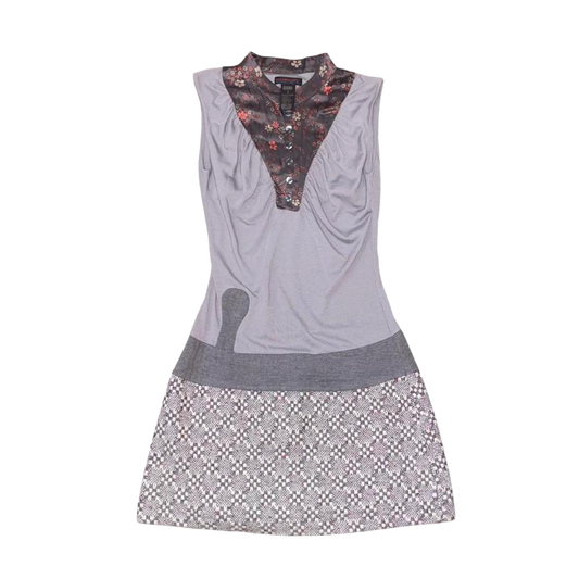 Custo Barcelona gray pattern drop waist mini dress