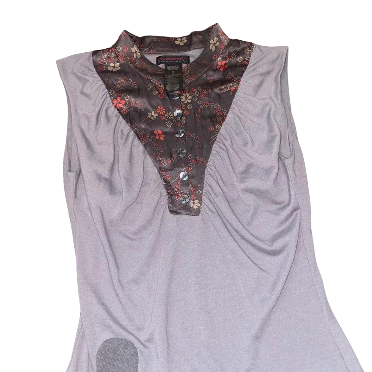 Custo Barcelona gray pattern drop waist mini dress
