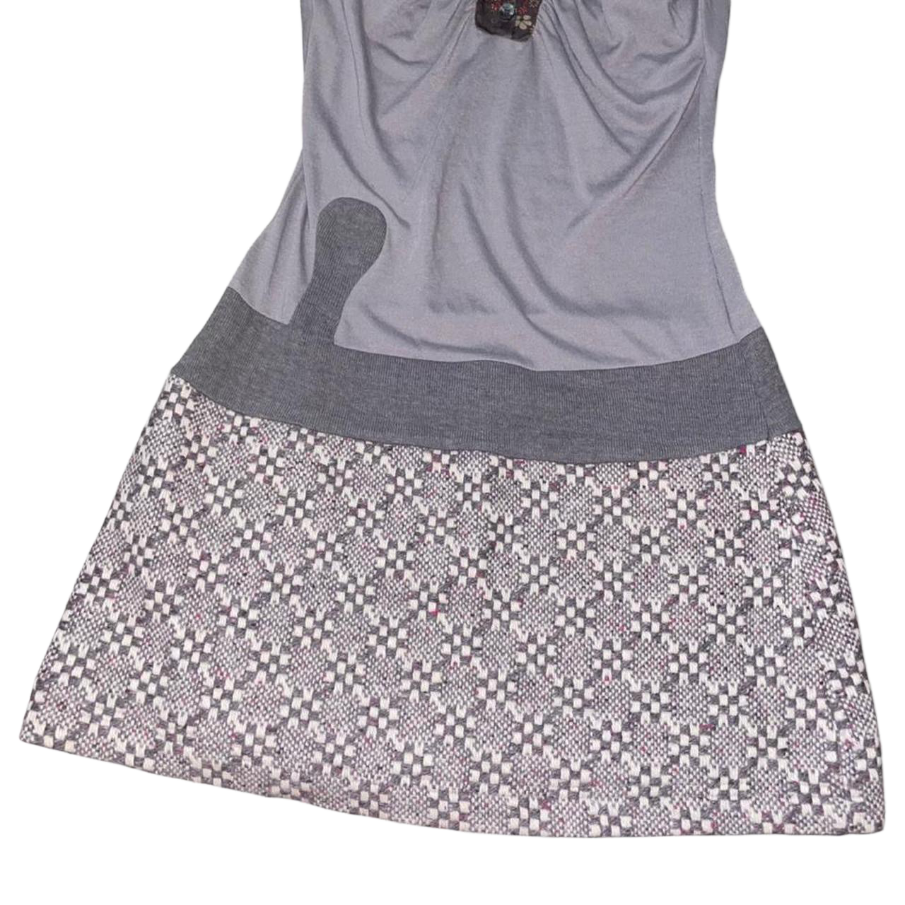 Custo Barcelona gray pattern drop waist mini dress