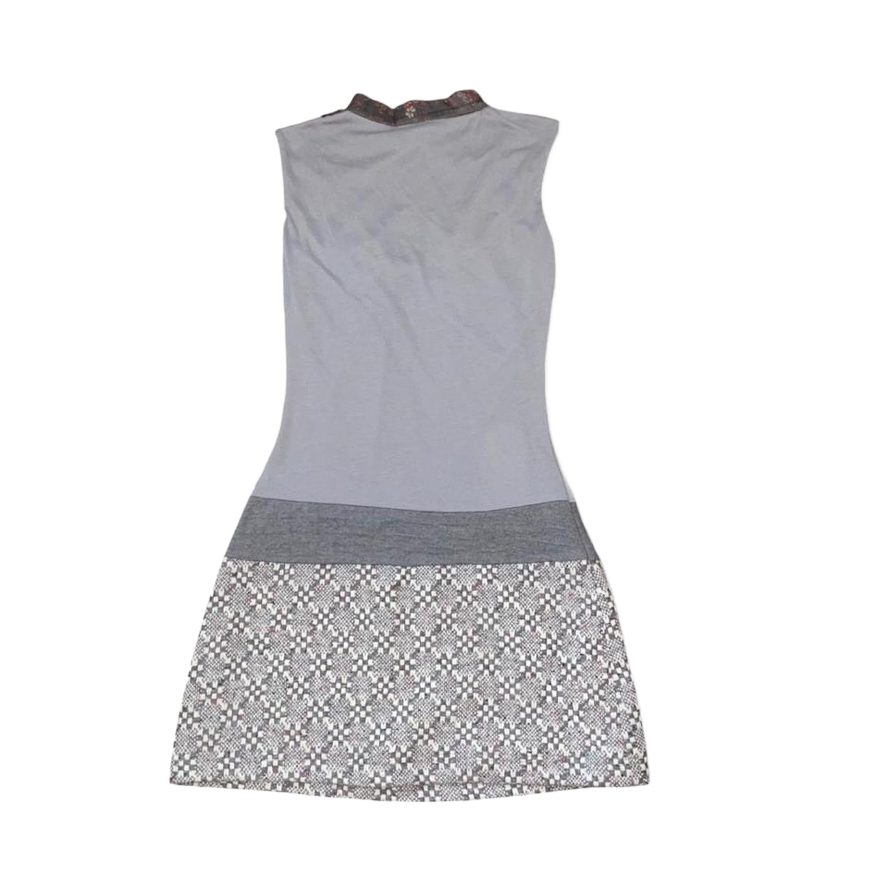 Custo Barcelona gray pattern drop waist mini dress