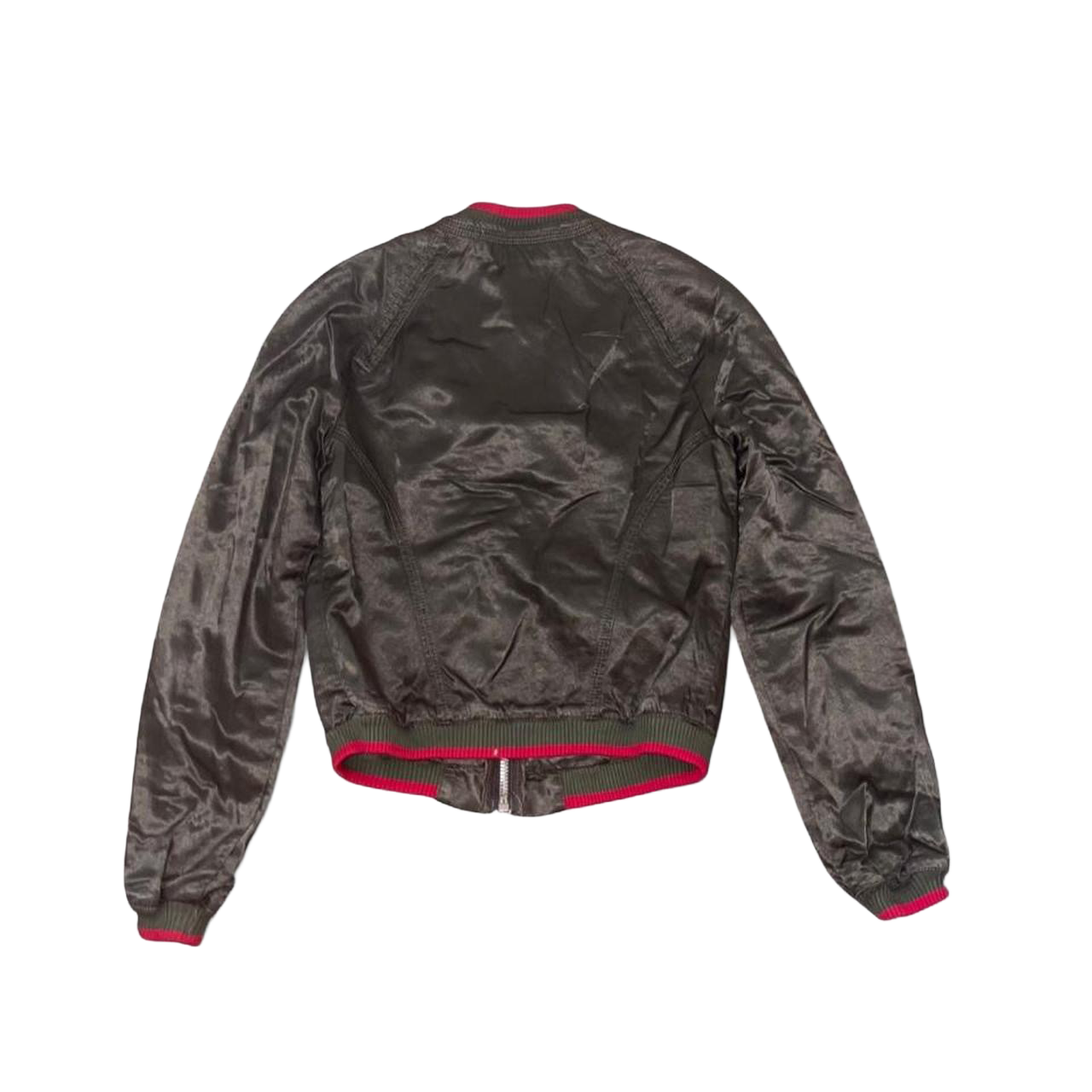 Miss Sixty khaki green bomber jacket wit red trim