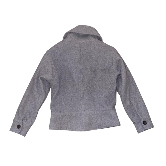 Levi's gray wool asymmetric high neck jacket