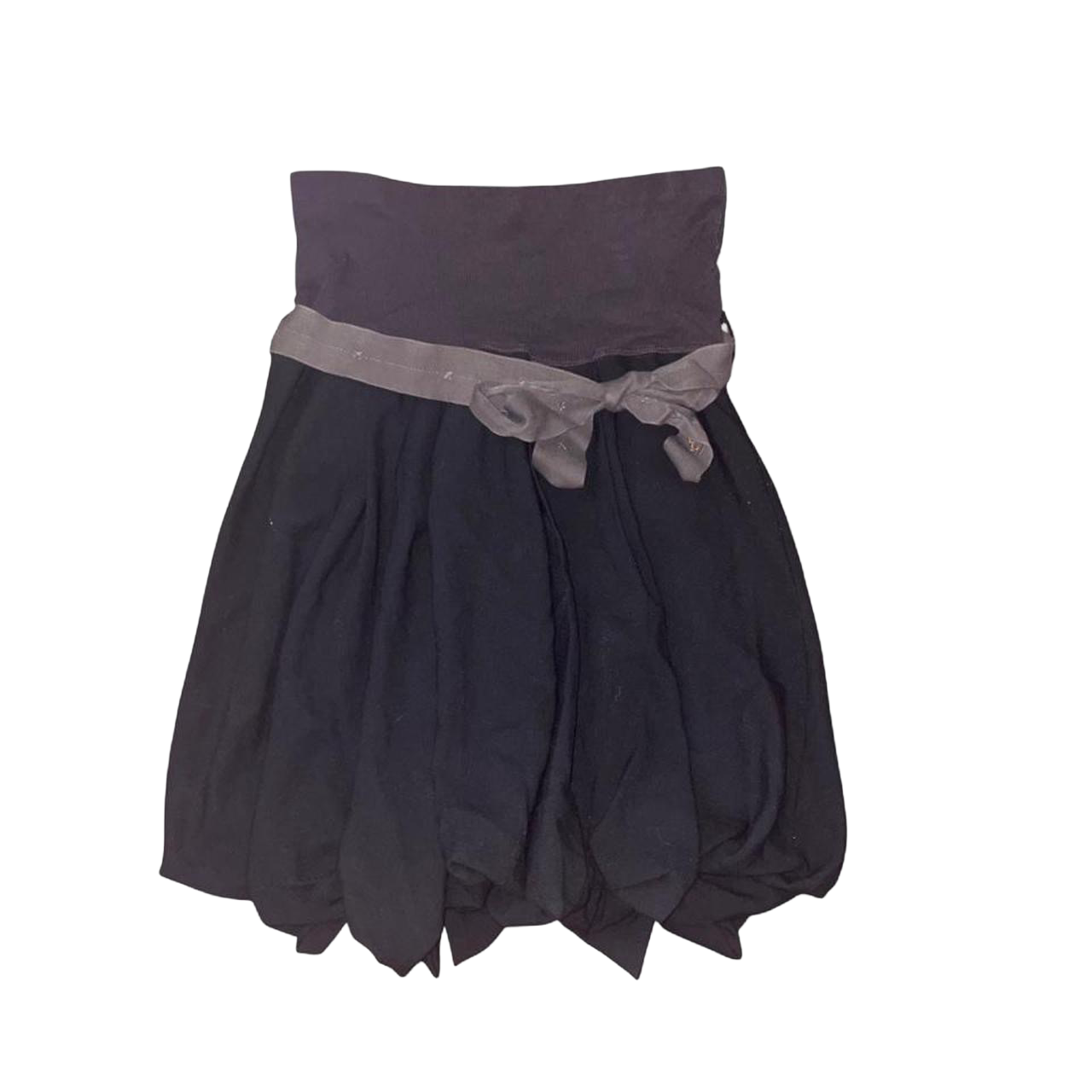 Cop. Copine black bubble midi skirt with fold-over waistband