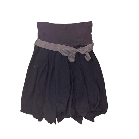Cop. Copine black bubble midi skirt with fold-over waistband