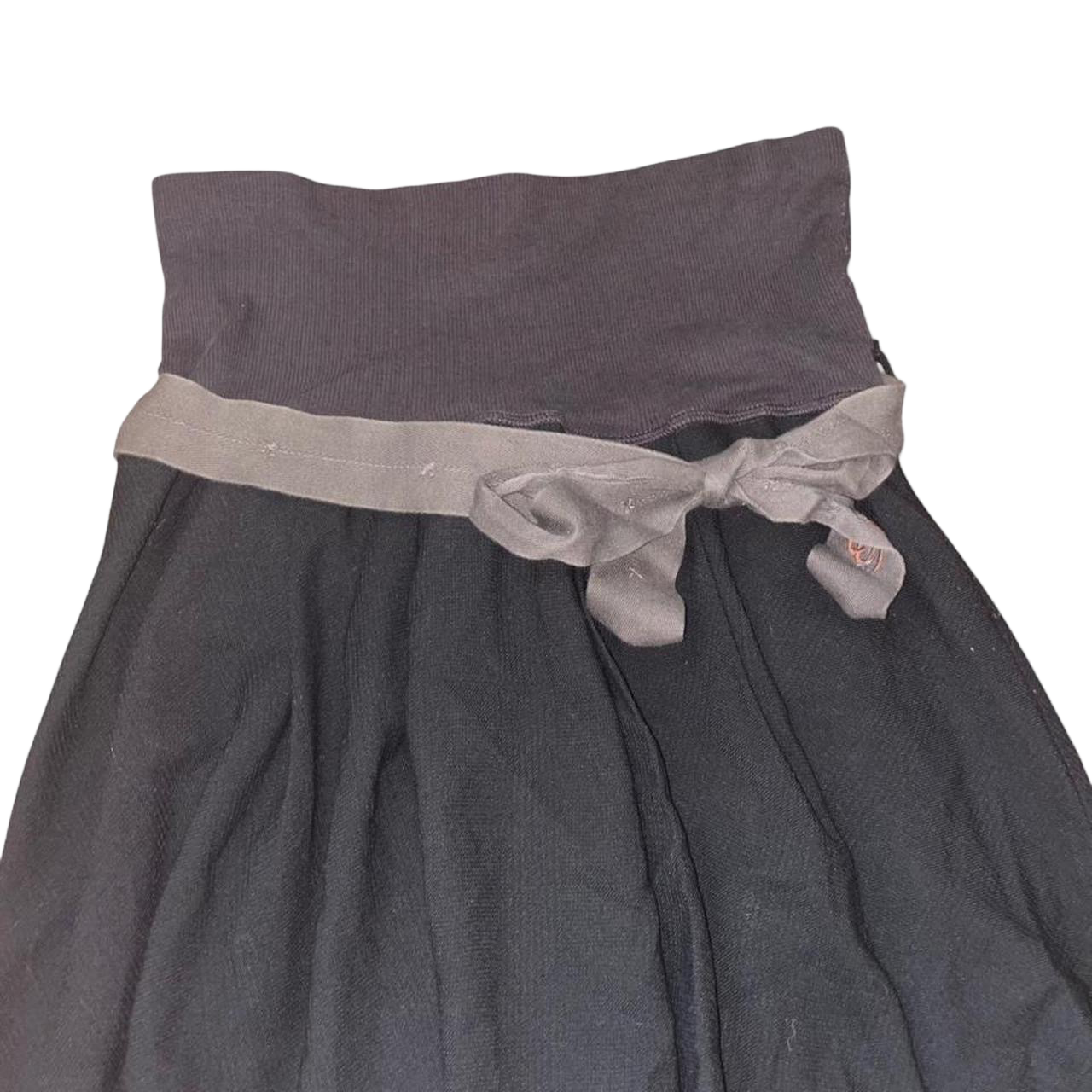 Cop. Copine black bubble midi skirt with fold-over waistband