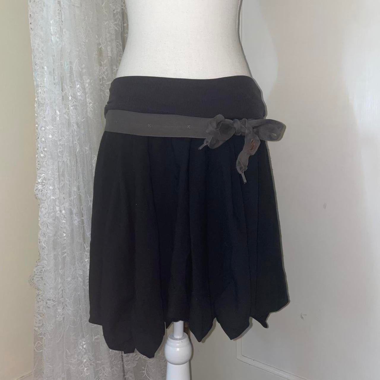 Cop. Copine black bubble midi skirt with fold-over waistband