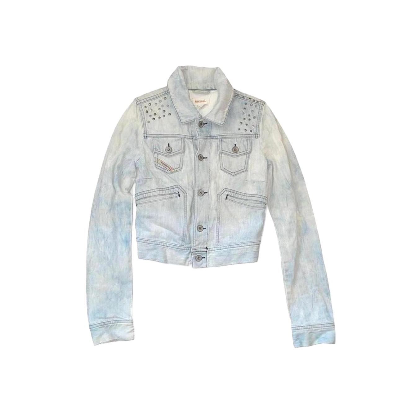 Diesel studded light wash denim jacket