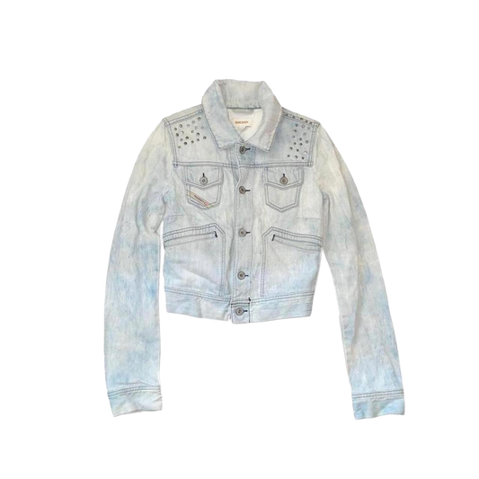Diesel studded light wash denim jacket