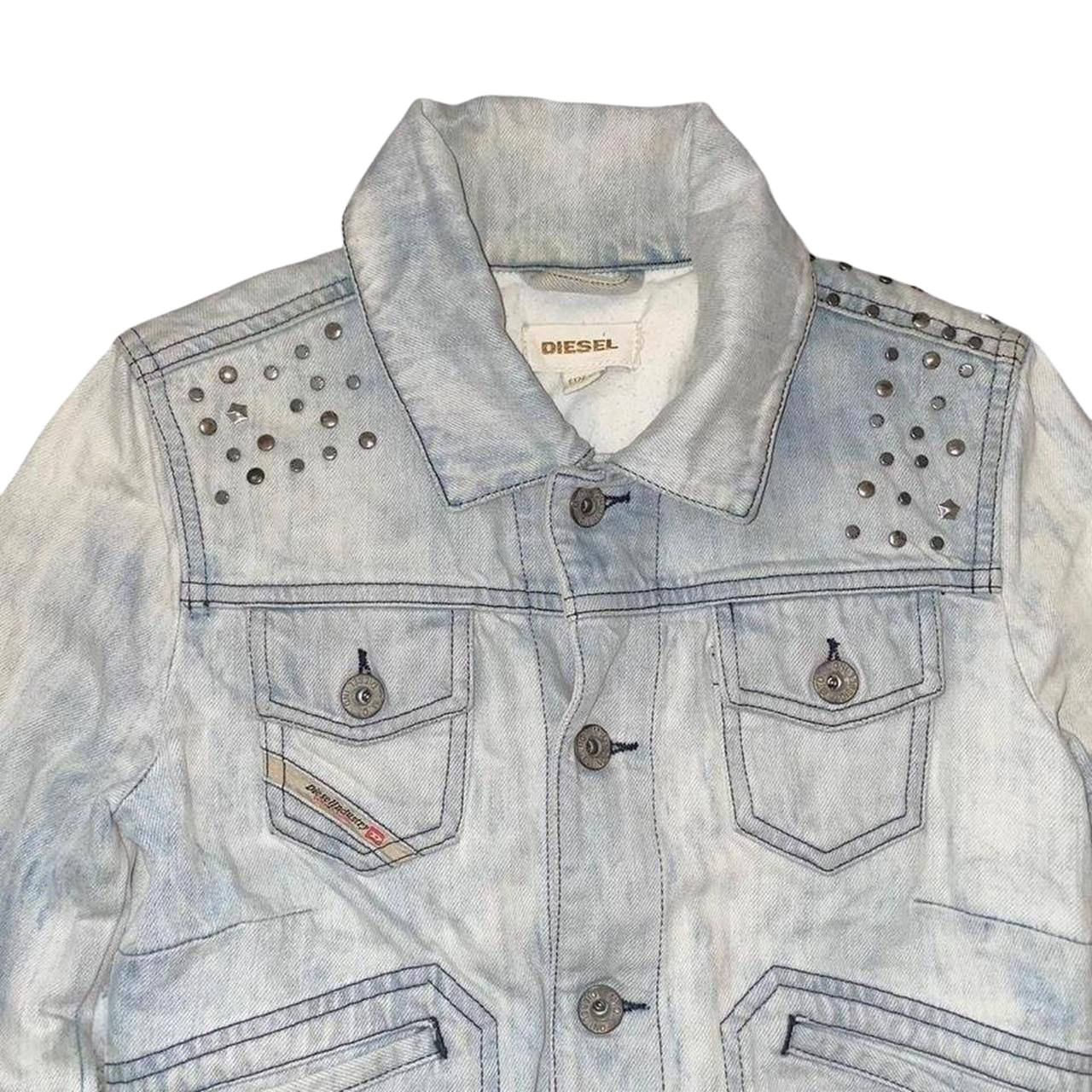 Diesel studded light wash denim jacket