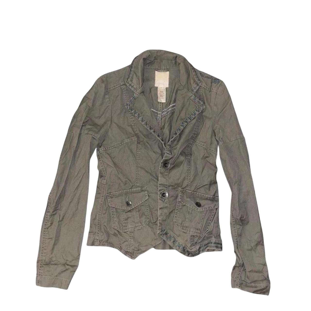 Diesel khaki green embroidered jacket