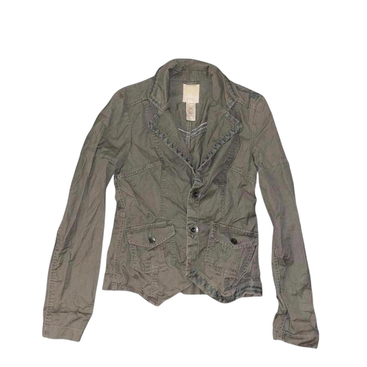 Diesel khaki green embroidered jacket