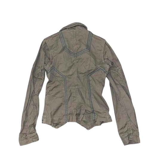 Diesel khaki green embroidered jacket