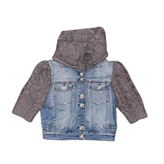 Miss Sixty gray knit and denim crop jacket