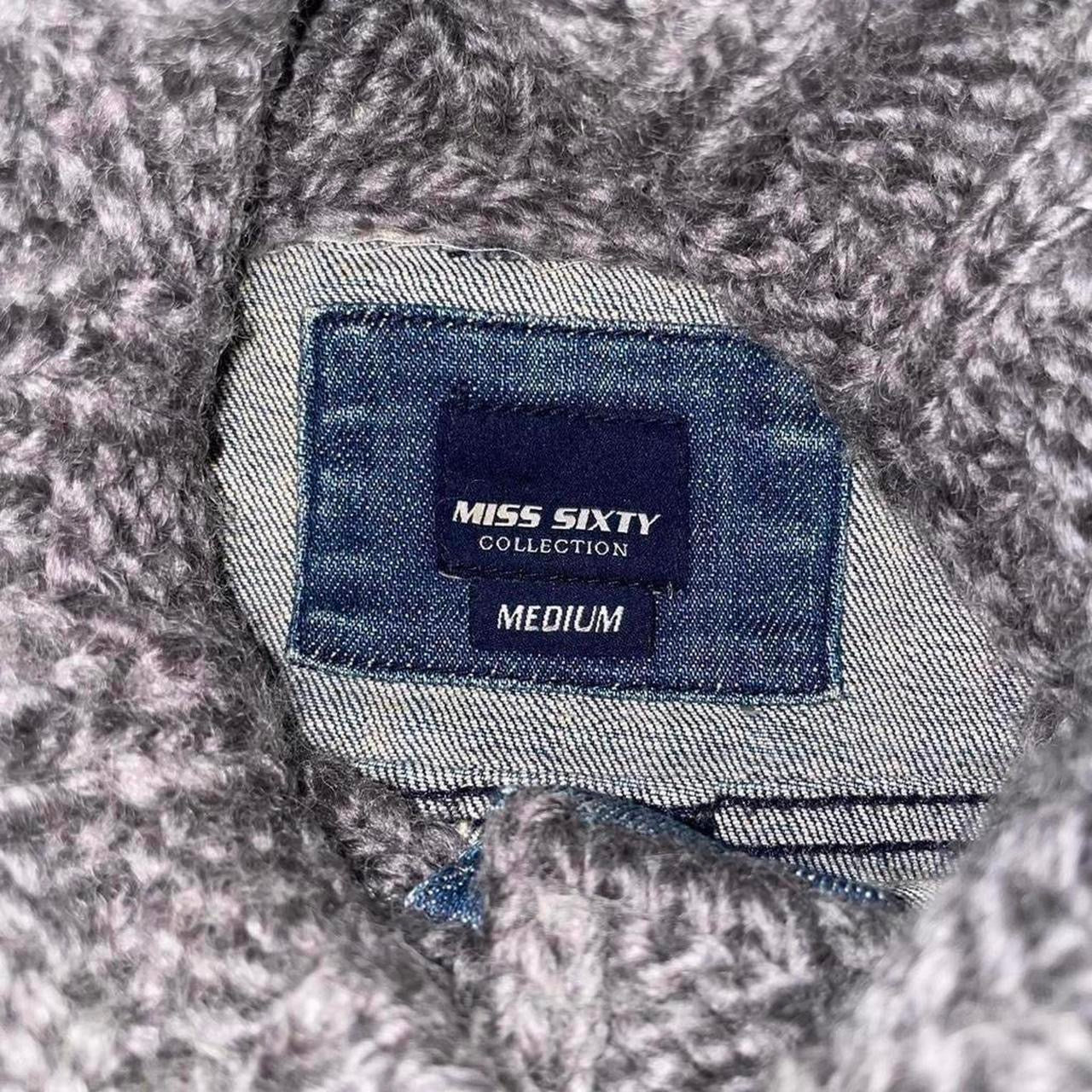 Miss Sixty gray knit and denim crop jacket