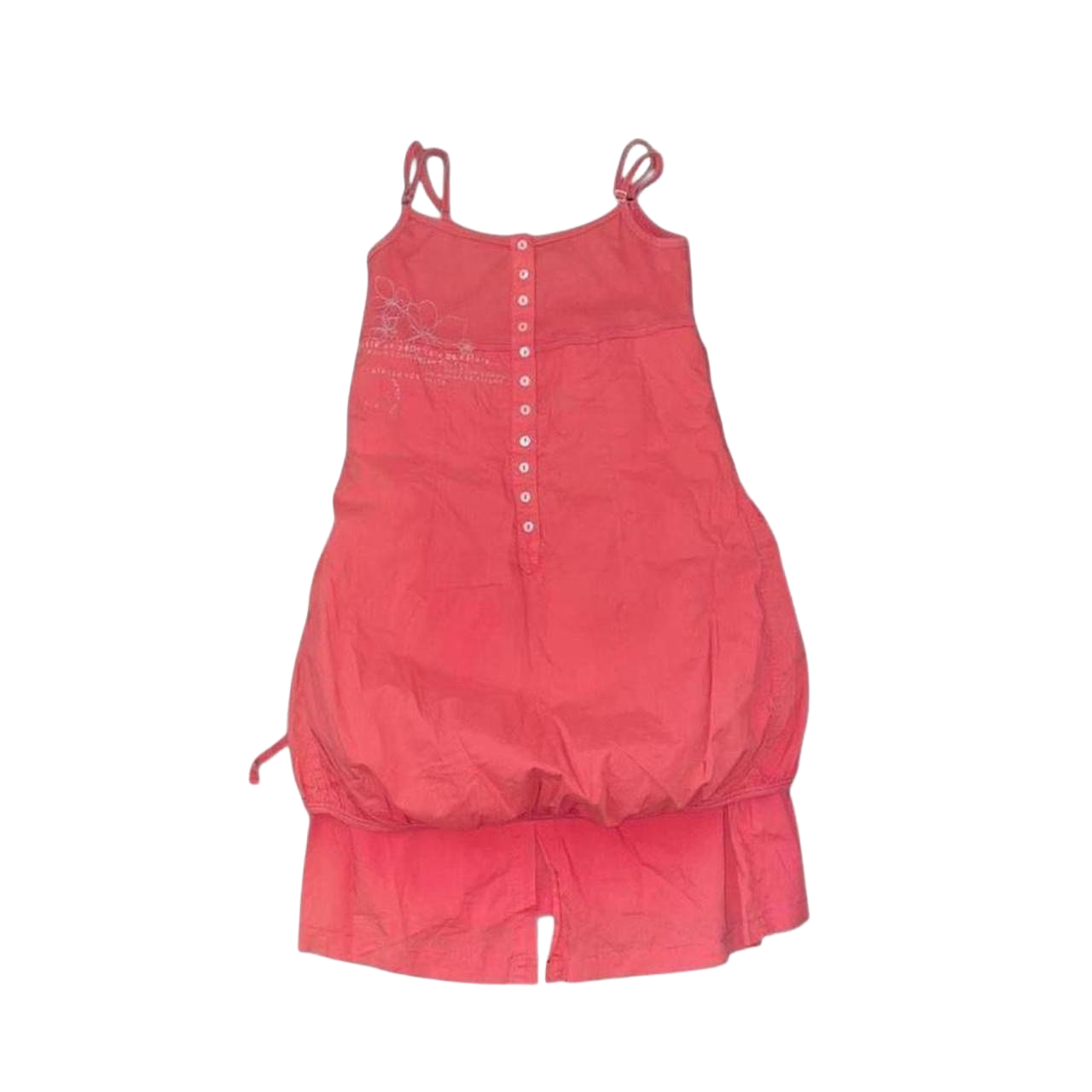 Cop. Copine faded red embroidered bubble dress