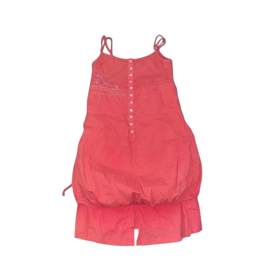 Cop. Copine faded red embroidered bubble dress