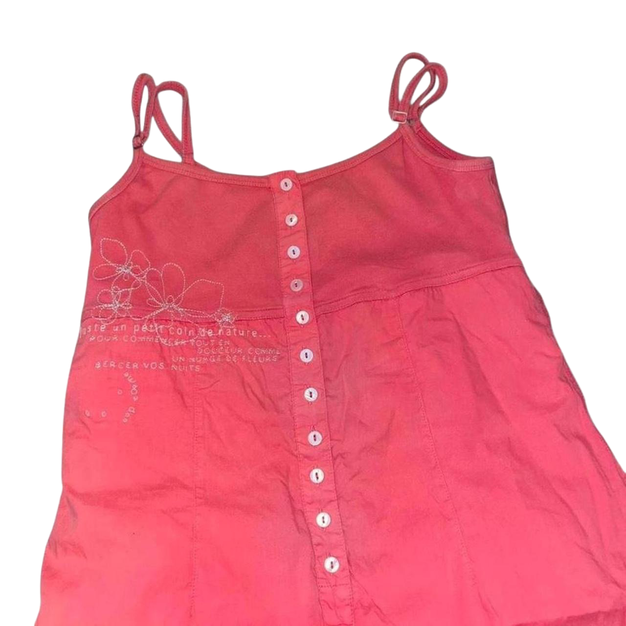 Cop. Copine faded red embroidered bubble dress