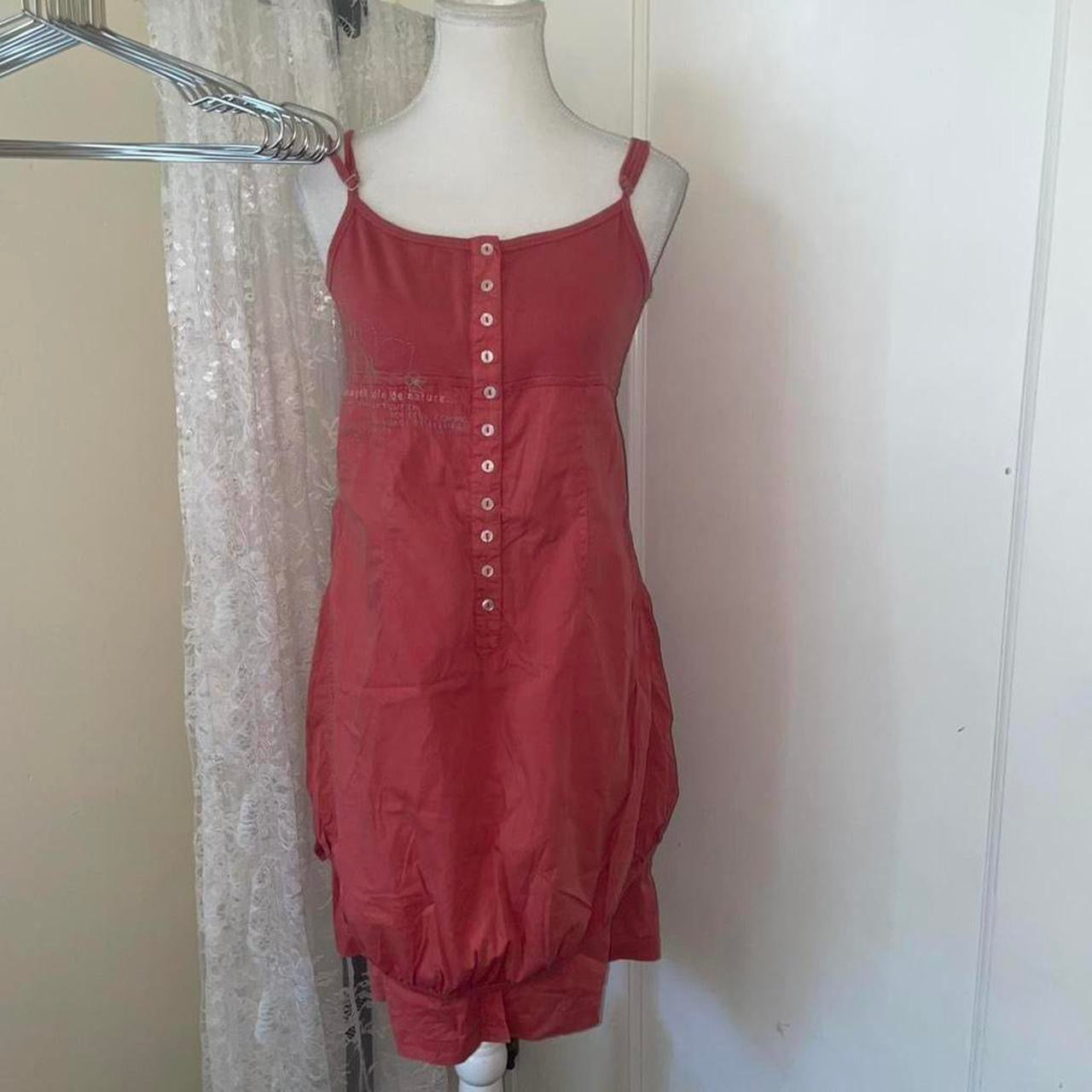 Cop. Copine faded red embroidered bubble dress