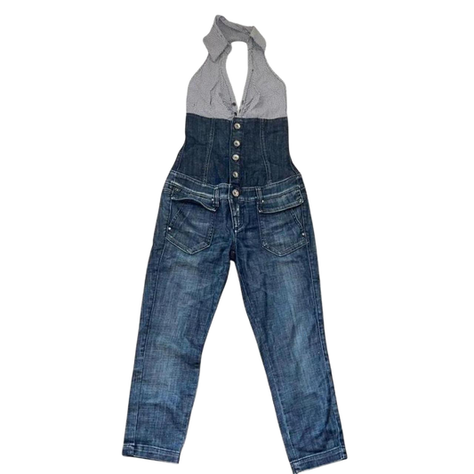 Miss Sixty gingham halter neck denim jumpsuit